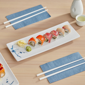 Bandeja Rectangular De Melamina 13 X 4 11/16 Pg Acopa Bambu Biru (Precio Por 12 Piezas)