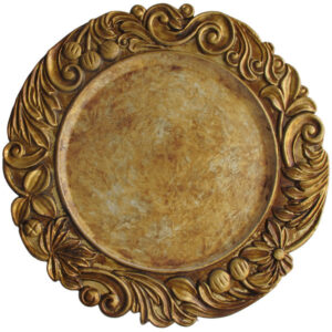 Plato Base Color Dorado de 33cms Modelo 1320377GD MATERIAL PLASTICO (VENTA EN MULTIPLOS DE 24 PIEZAS)