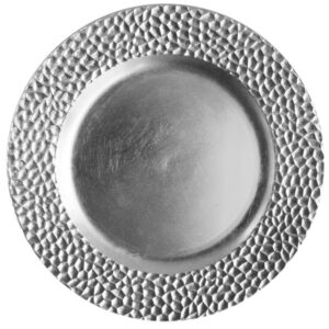 Plato Base Color Plateado de 33cms Modelo 1182764 MATERIAL PLASTICO (VENTA EN MULTIPLOS DE 24 PIEZAS)